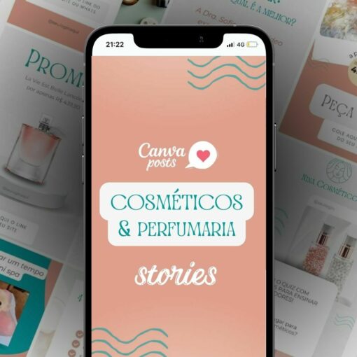 canva arte editável stories - cosméticos e perfumaria