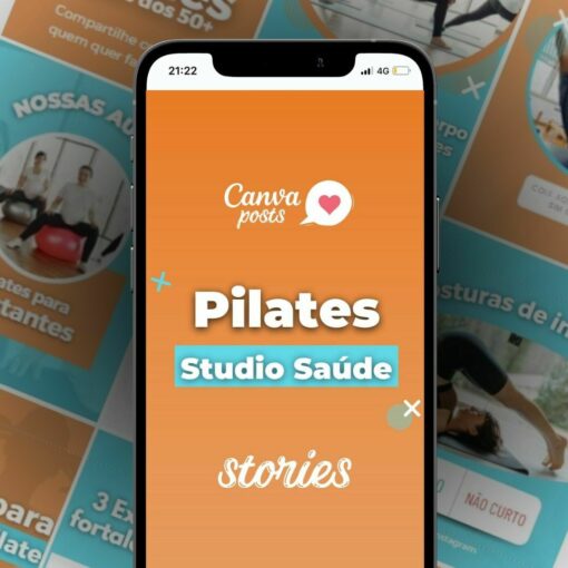 canva arte editável stories - pilates