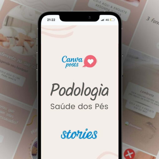 canva arte editável stories - podologia