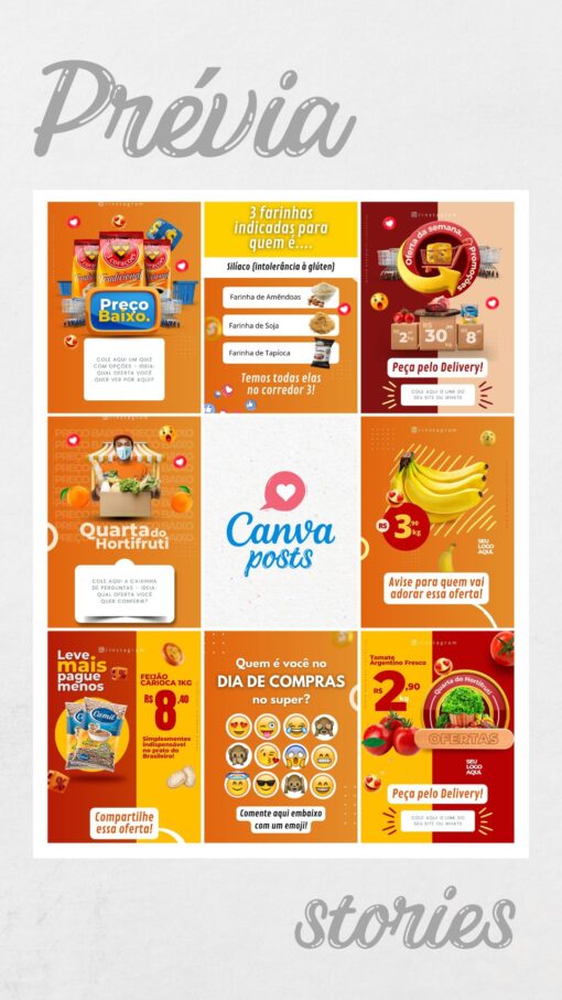 2 - Supermercado Ofertas - Stories Canva